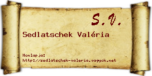Sedlatschek Valéria névjegykártya